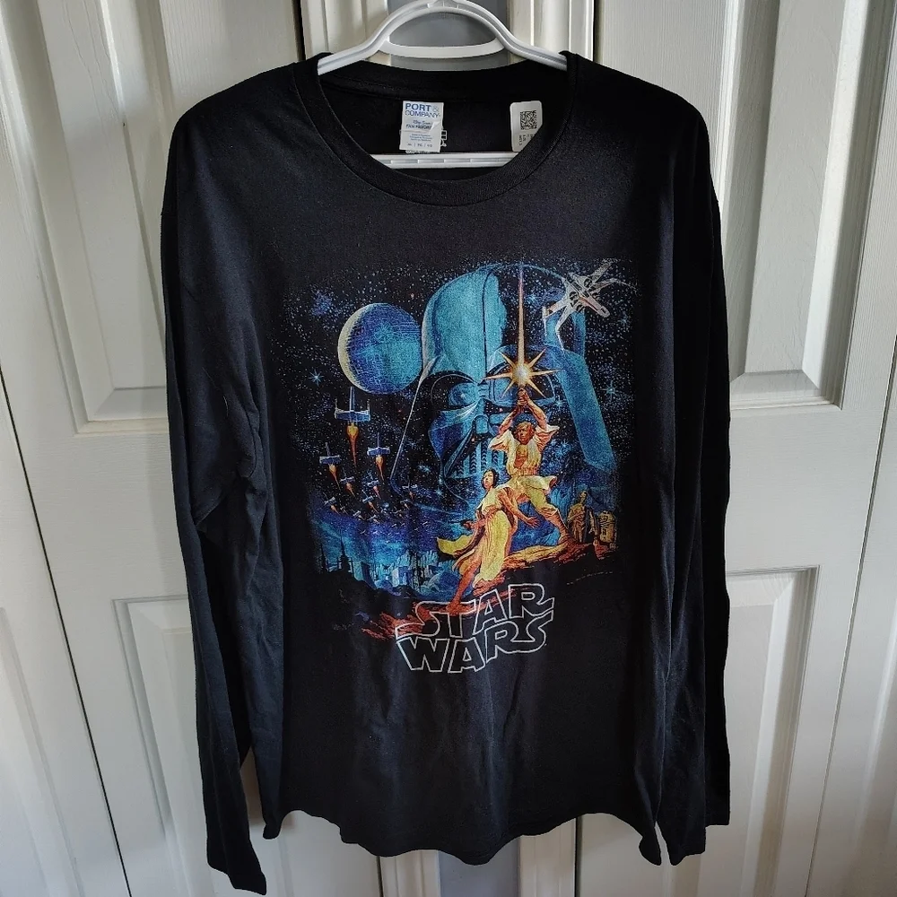 Port & Co. Vintage Star Wars Long Sleeve Black XL Shirt - Picture 1 of 8